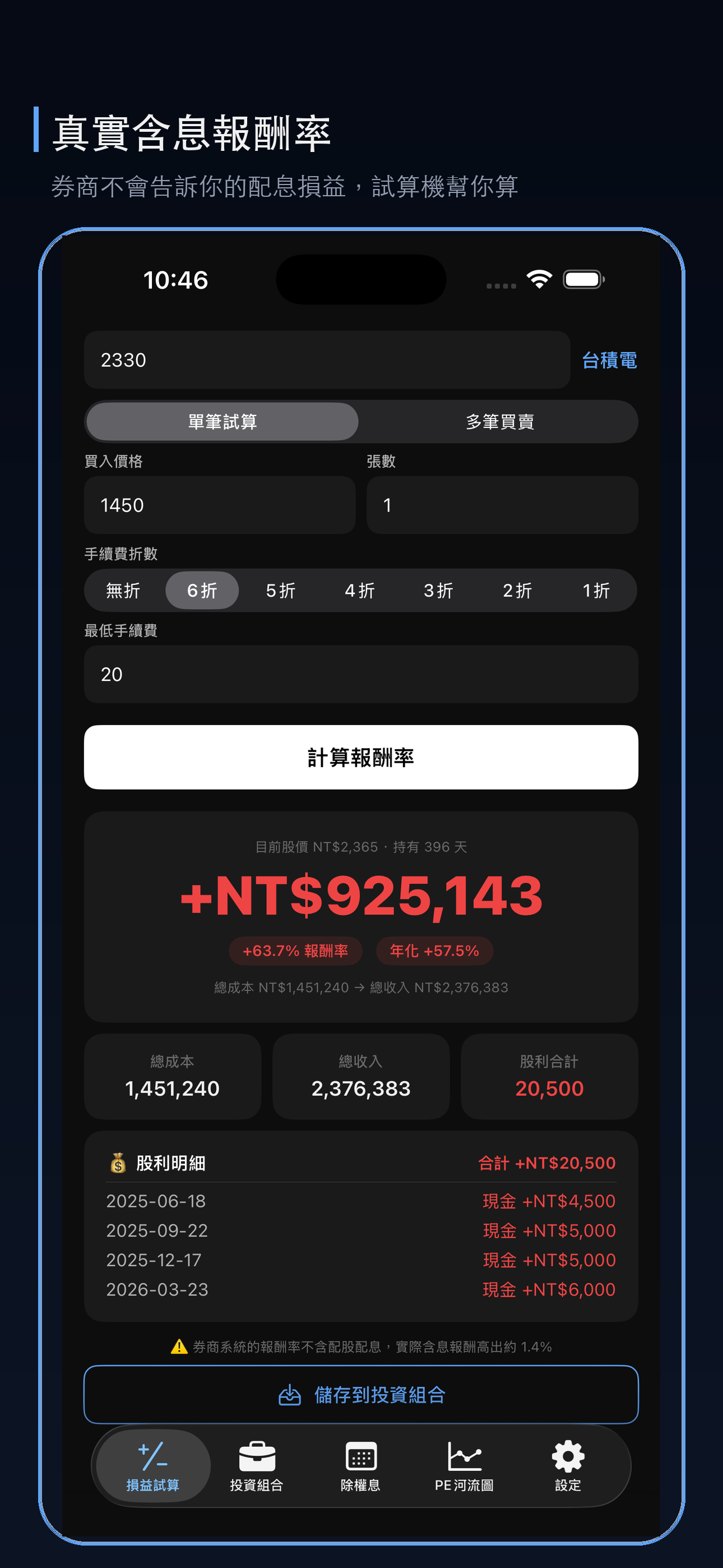 損益試算